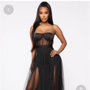 Black  dress. See thru with bottoms